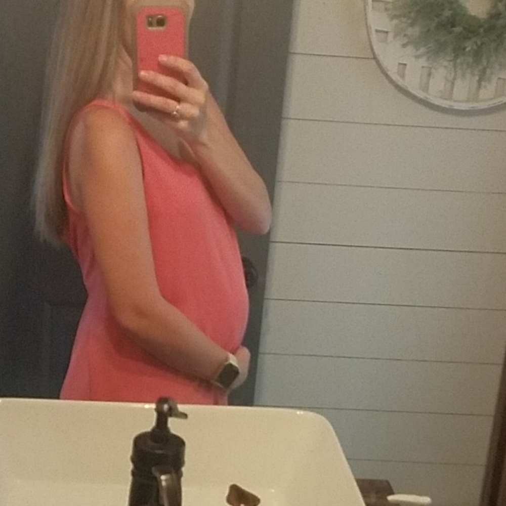 Maternity Coral Chiffon Dress